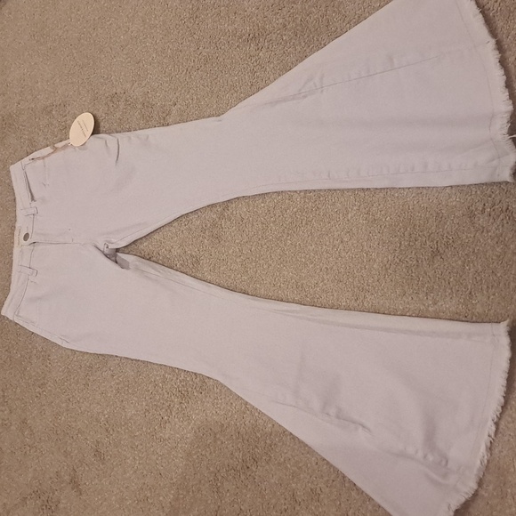 Saints & Hearts Wide Bellbottom Grey/Lilac Jeans - Picture 9 of 11